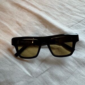 Saint Laurent Black Sunglasses with Yellow Lenses